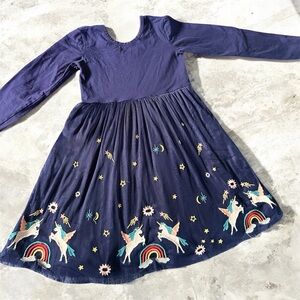 Hanna Andersson Navy Blue Unicorn Dress